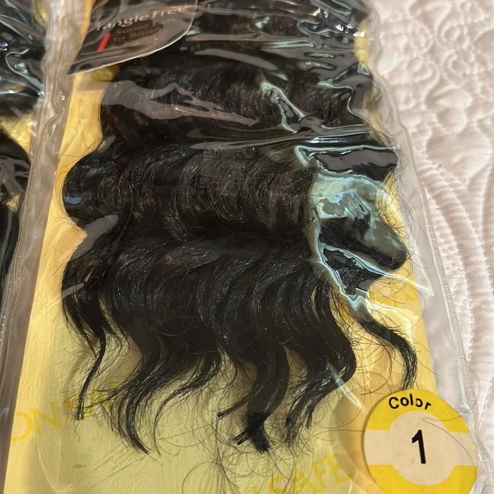 Supreme quality iron safe human hair, 2 packs, new in package‎